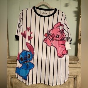 2/$25 NWT Disney Stitch and Angel Jersey T-shirt Ladies Medium